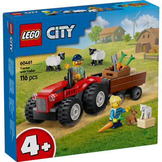 Lego city 60461 rød traktor med trailer og får