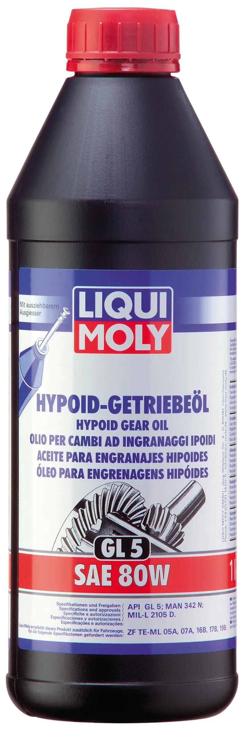 Liqui moly getriebeöl gl 5 hypoid gearolie sae80w lm gl5 1ltr.