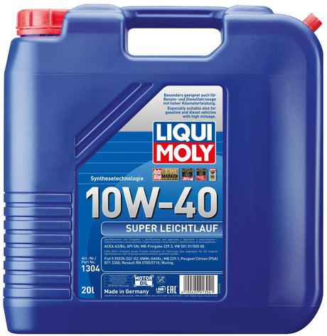 Liqui moly motorolie super leichtlauf super glat kørende olie 20 ltr.