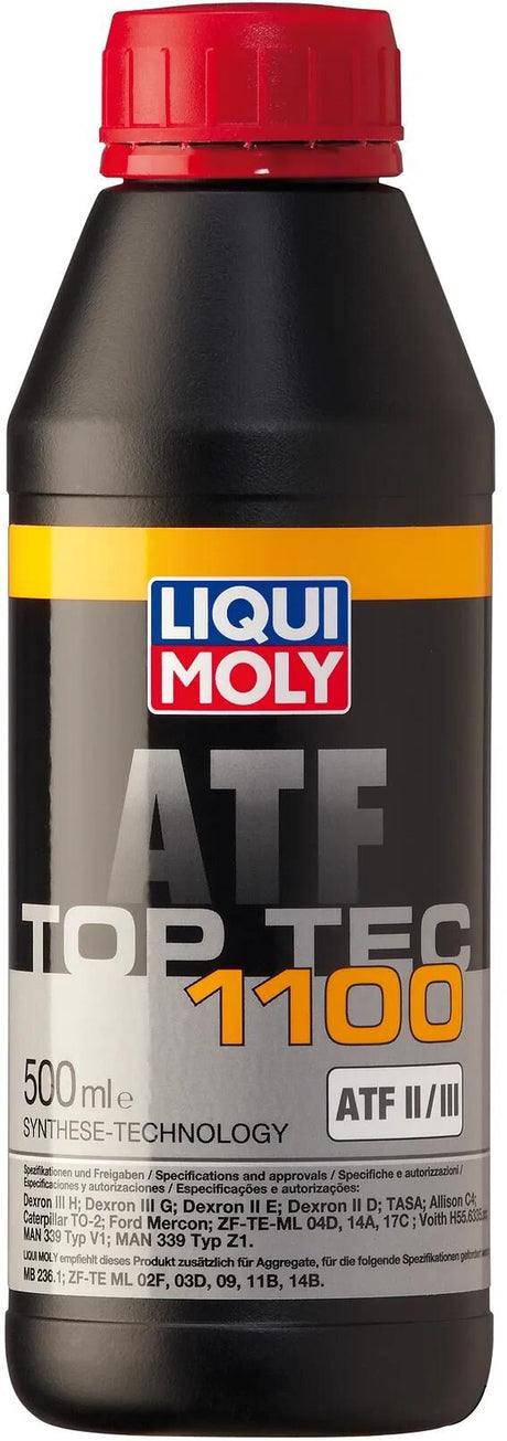 Liqui moly hydraulikolie top tec atf 1100 getr-oel toptec atf1100 plastikvandflaske