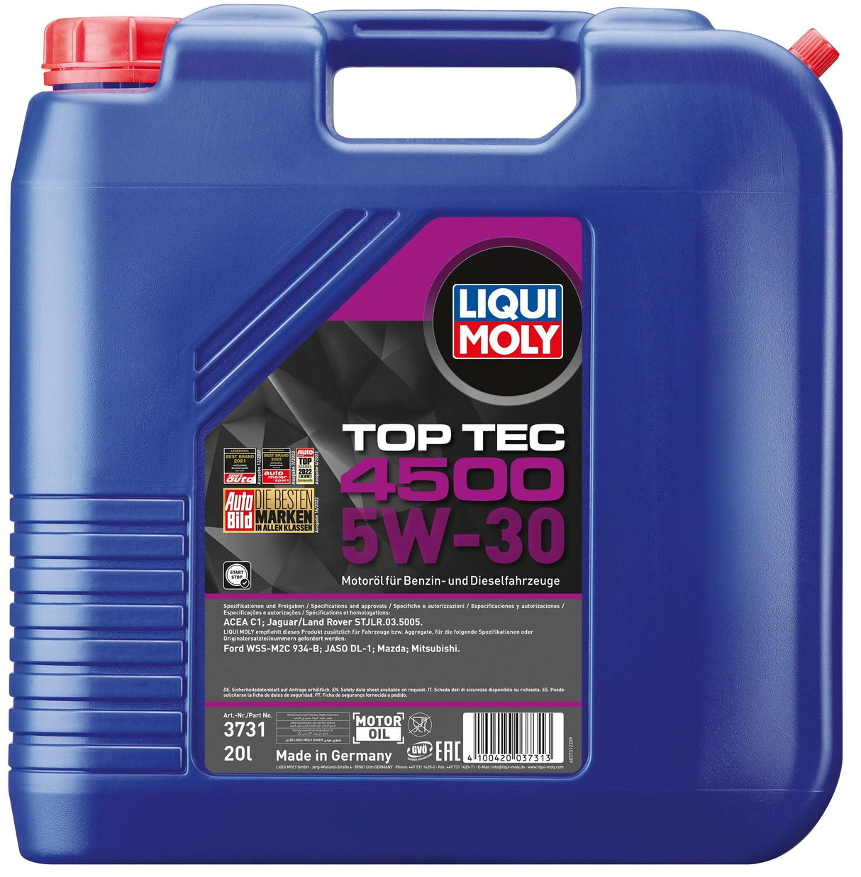 Liqui moly motorolie top tec 4500 olie toptec4500 5w-30 20l