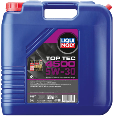 Liqui moly motorolie top tec 4500 olie toptec4500 5w-30 20l