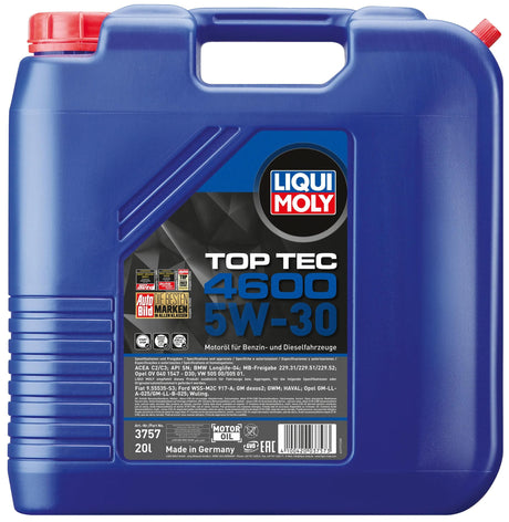 Liqui moly motorolie top tec 4600 motorolie 5w30 20l top tec 4600