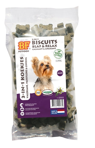 Biofood 3 i 1 hundekiks bark slappe af mini
