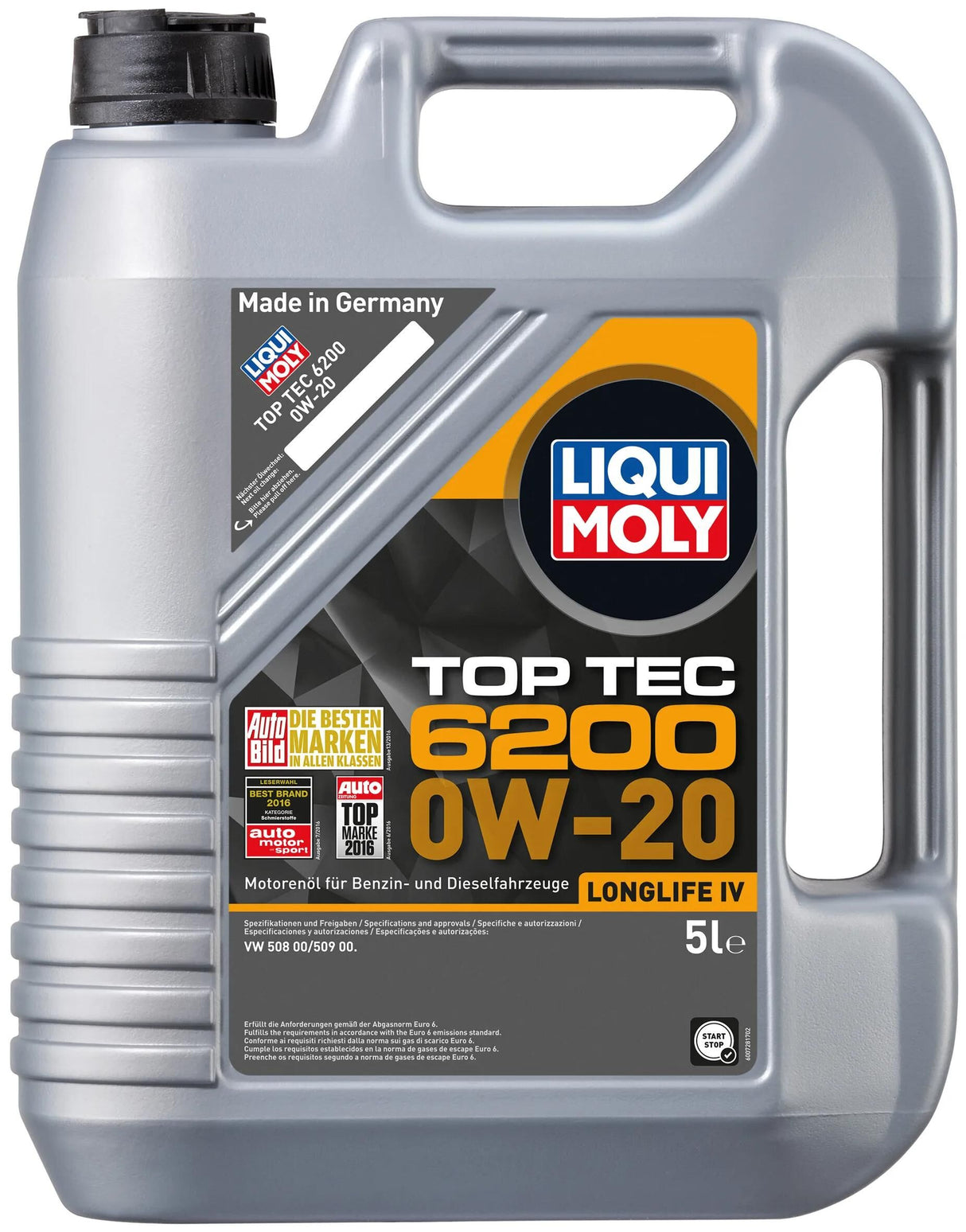 Liqui moly motorolie top tec 6200 olie top tec 6200 5l 0w-20