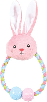 Zolux hvalp lille plys kanin med reb pink