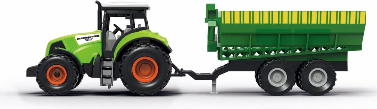 Online butik sølv hjul traktor med trailer og lys og lyd