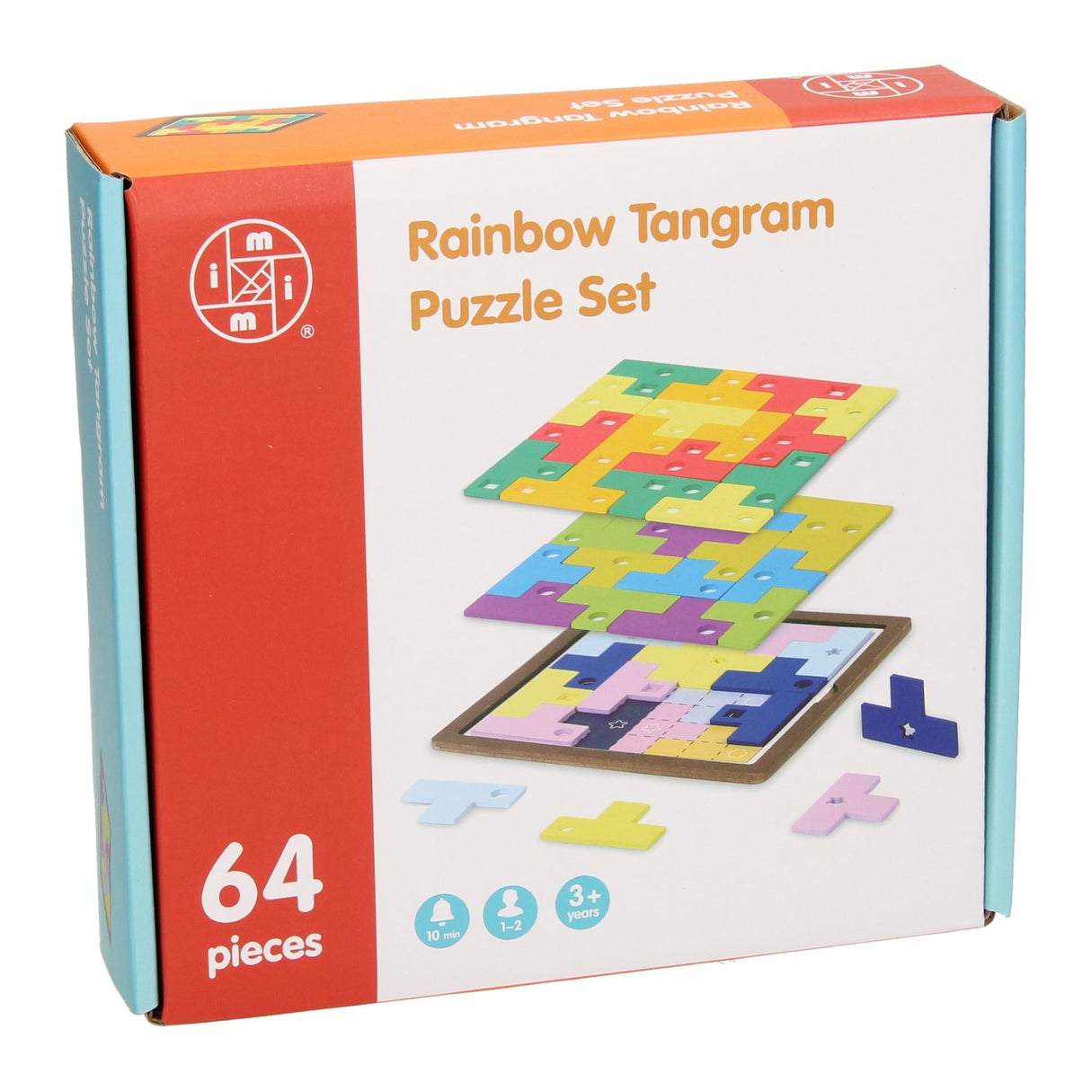 tangram-regnbuesæt i træ, 64 dele.