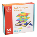 tangram-regnbuesæt i træ, 64 dele.