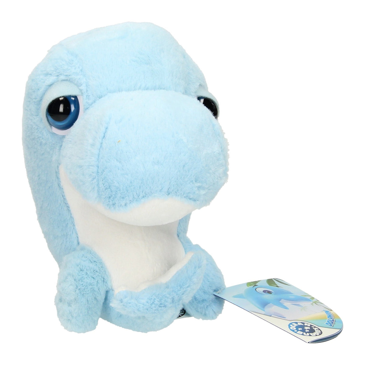 Plys delfin med stort hoved, 21 cm
