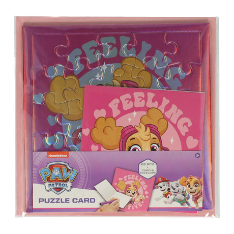 Paw patrulje puslespil kort pink kort og konvolut