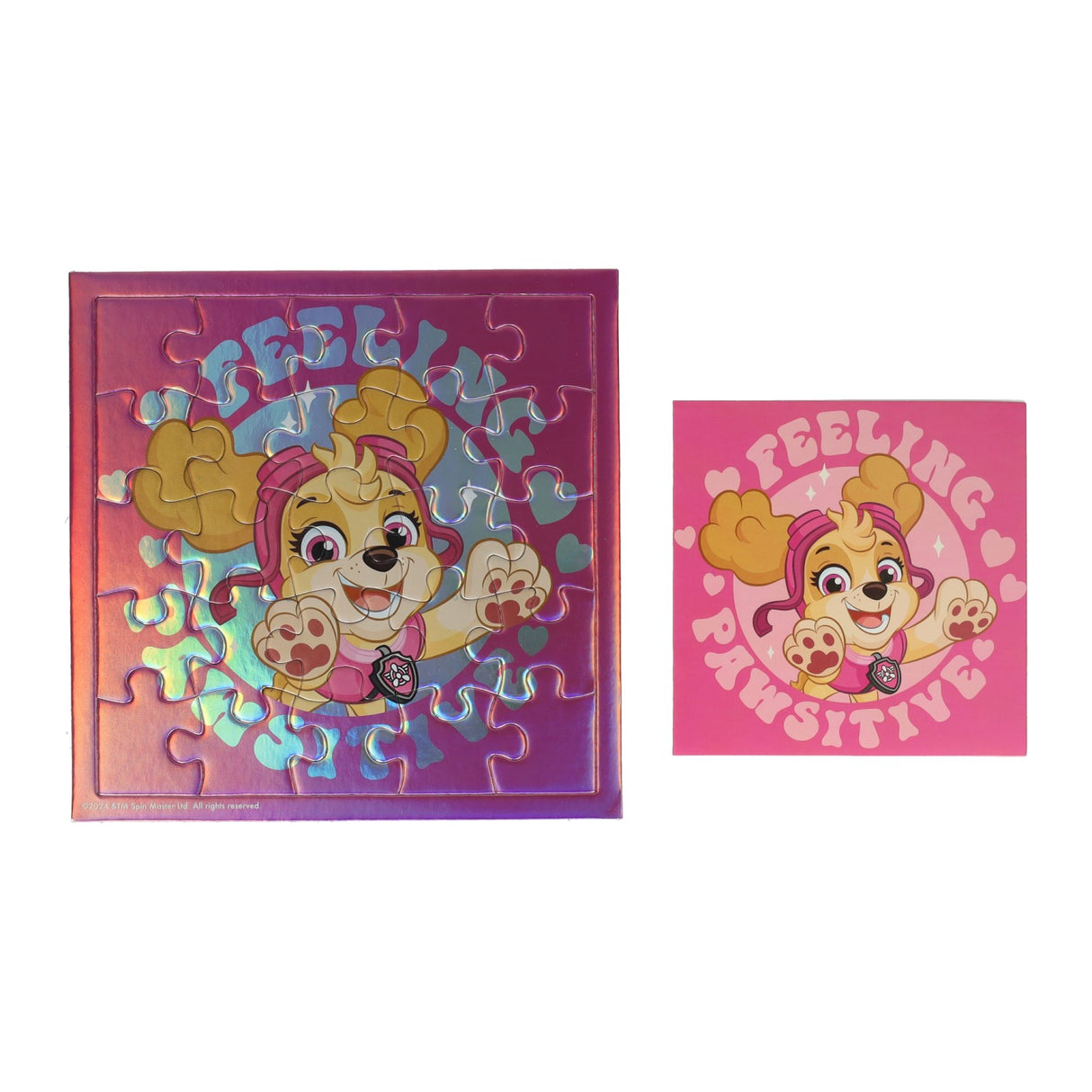 Paw patrulje puslespil kort pink kort og konvolut