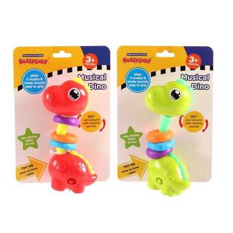 Jonotoys dinosaur musik rangle 14 cm høj