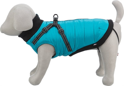 Trixie hundefrakke pontis med sele aqua