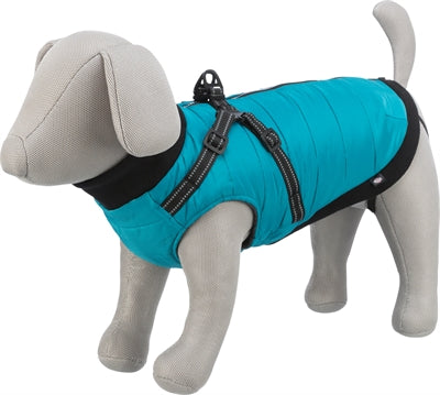 Trixie hundefrakke pontis med sele aqua