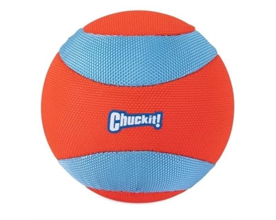 Chuckit! mega amfibiebold - hundelegetøj - hundebold - chuckitbold - flydende - til i vandet - orangeblå - ø 11,5 cm