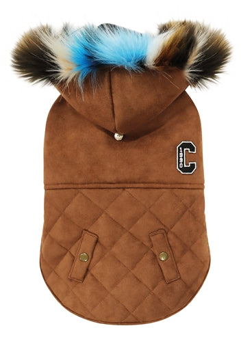 Croci Hundefrakke shearling foret brun