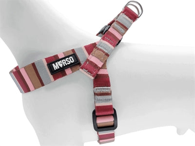 Morso mini hundesele justerbar genanvendt skyline rød pink