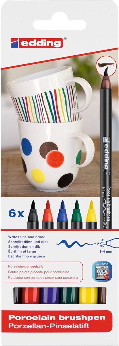 Quantore tusch pen pensel edding 4535 porcelæn familie