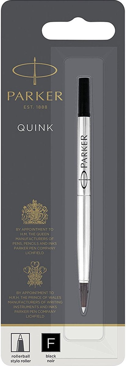 Parker rollerball pen blæk refill | fint punkt | sort quink blæk | 1 stk