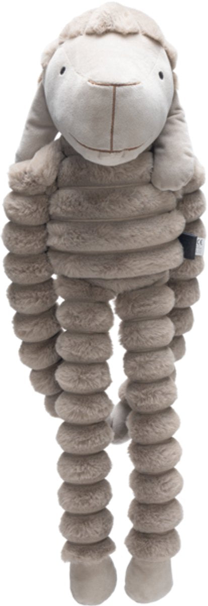 Designed by lotte reza hondenknuffel hang schaap - hondenspeeltjes - dikke ribstof - beige - 62x21x17 cm