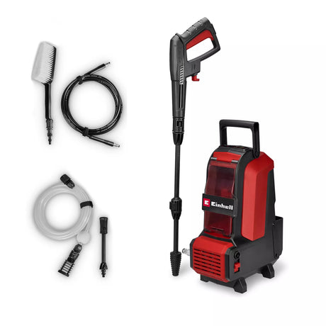 Einhell batteri højtryksrenser hypresso 36 105 solo - power x-change - 36 v li-ion - max. 105 bar - 270 l h - inkl. lanse, 4m slange og børste - ekskl. batteri og oplader