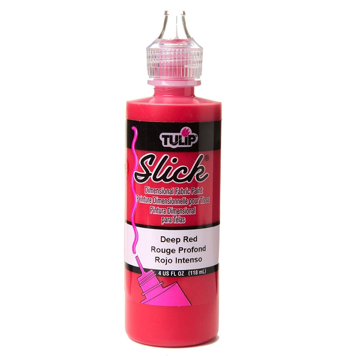 Tulipan • dimensionel stofmaling glat dyb rød 118ml