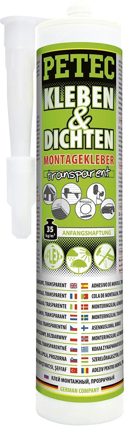 Petec montagelim kleben tætningsmontagelim 290ml transparent