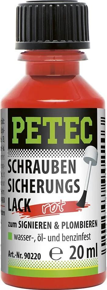 Petec schraubensicherungslack sikkerhedslak rød 20ml