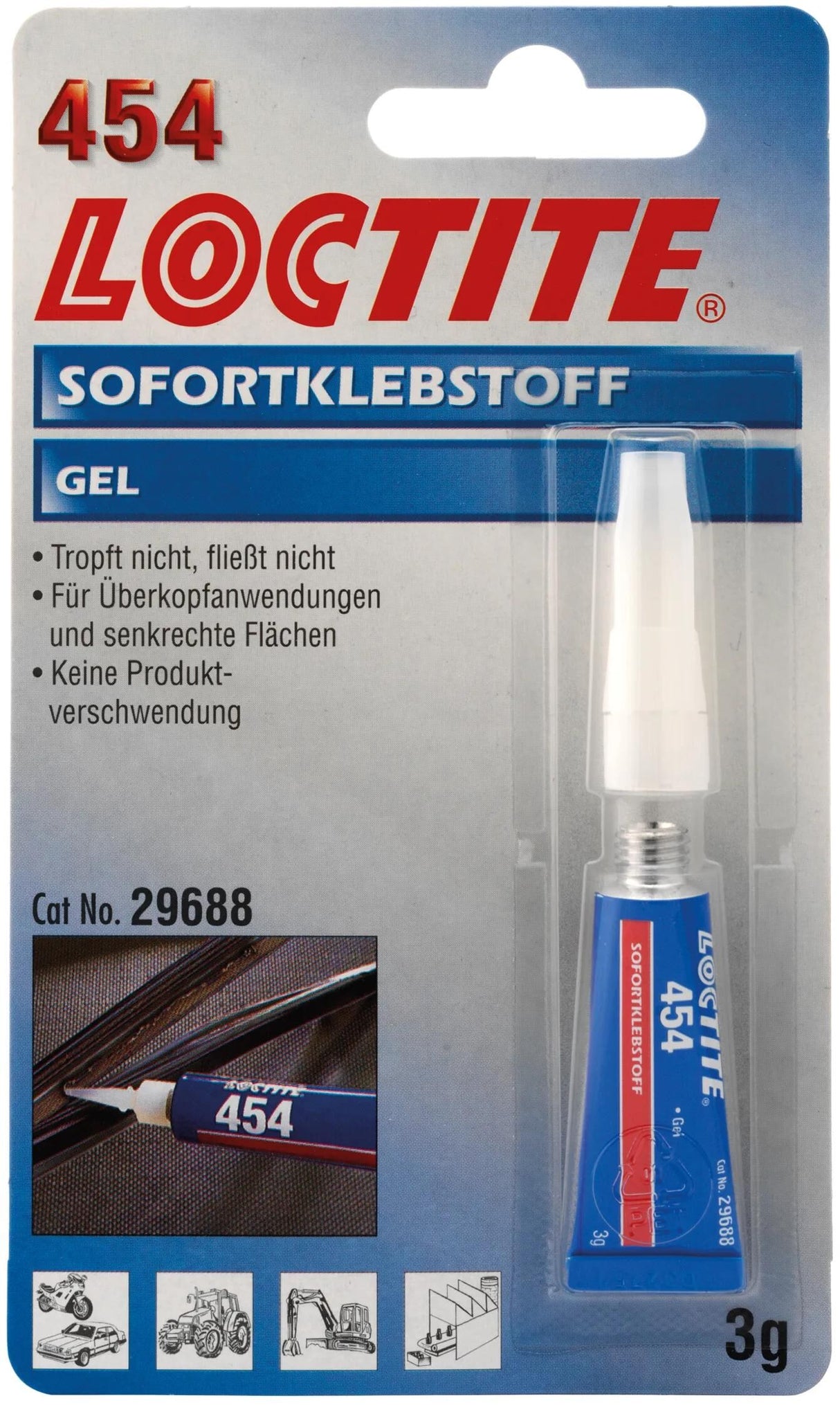 Loctite universalklæber 454 sekundlim 3 gr. gelrør sb