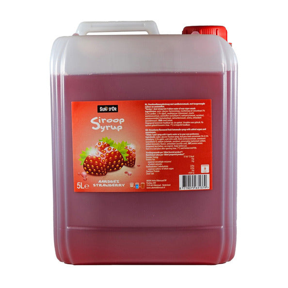 Sun d'or vruchtenlimonadesiroop aardbei (5 liter)