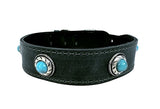 Sazzz Collar Dog Boho Treasure Stone Vintage Leather Anthracite