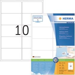 Umærkede sans marque herma adresselabels hvid 99,1x57 premium a4 1000 stk.