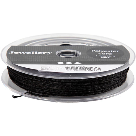Creativ virksomhed https: www.cchobby.nl polyester-cord-thickness-1-mm-black-50-m-1-roll