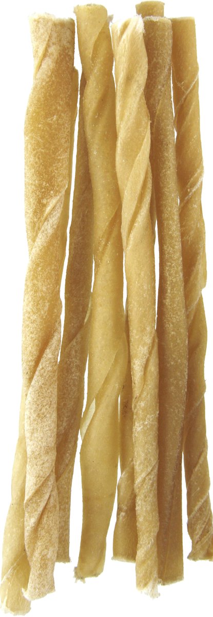 Petsnack - hundesnack - snack snoet pind - snoede pinde - tørret bøffelskind - 12,5 cm 4 6 mm - 100 stk.