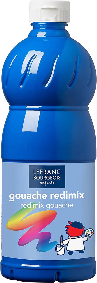 Lefranc bourgeois l b gouache maling redimix cyan primærblå 500ml