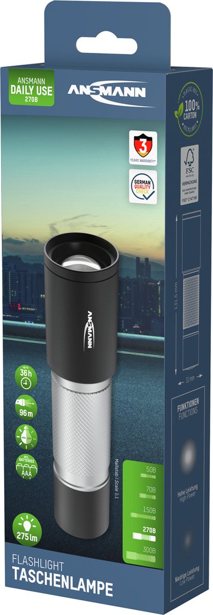 Ansmann lommelygte 270b 275 lumen