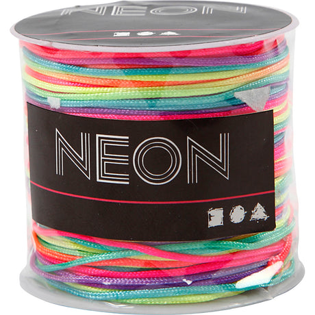 Creativ company makramésnor, tykkelse 1 mm, neonfarver, 28 m 1 rulle