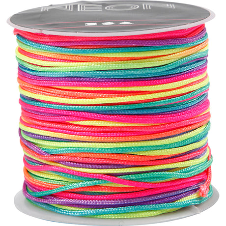 Creativ company makramésnor, tykkelse 1 mm, neonfarver, 28 m 1 rulle