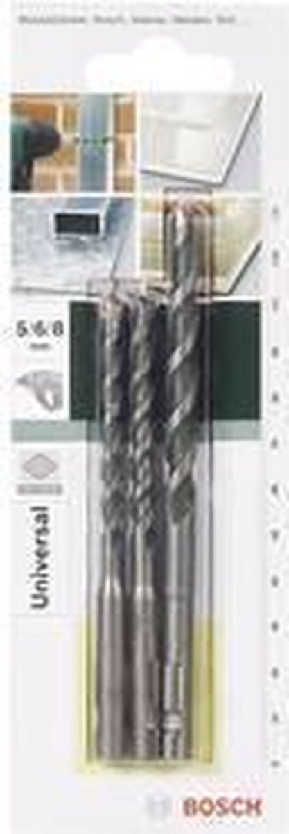 Bosch - 3-delt universal boresæt sds-quick 5,0x100; 6,0x100; 8,0 x 120