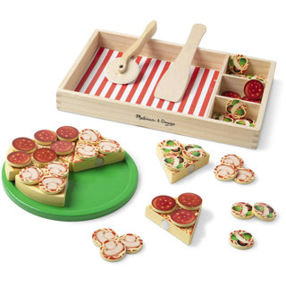Melissa Doug – pizzasæt i træ – 36 toppings og ingredienser