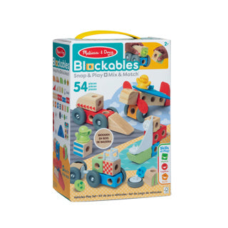 Melissa Doug – Blockables™ Vehicles Playset – med bærbar opbevaringsboks