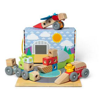 Melissa Doug – Blockables™ Vehicles Playset – med bærbar opbevaringsboks