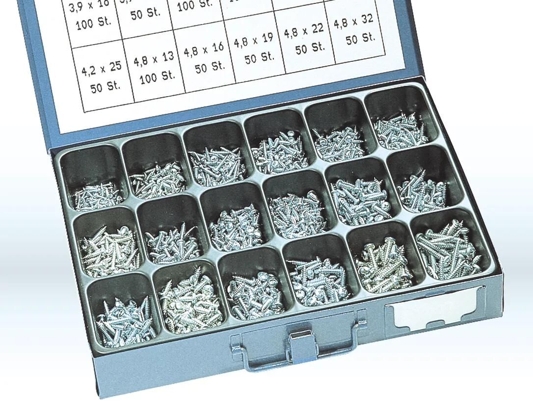 Dresselhaus sortiment pladeskruer sort.boreskruer din 7981 galvaniseret