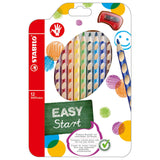Stabilo Easycolors farvede blyanter højre -håndede - 12 stk. + blyantspidser