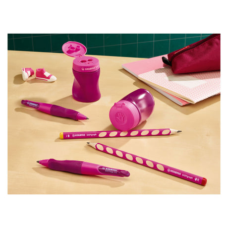 Stabilo Easysharpener - 3 i 1 blyant skarpere - venstre - lyserød