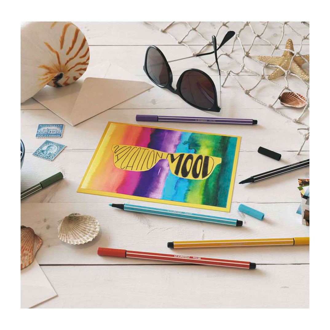 Stabilo pen 68 - filtpen - fluorescerende gul (68 024)