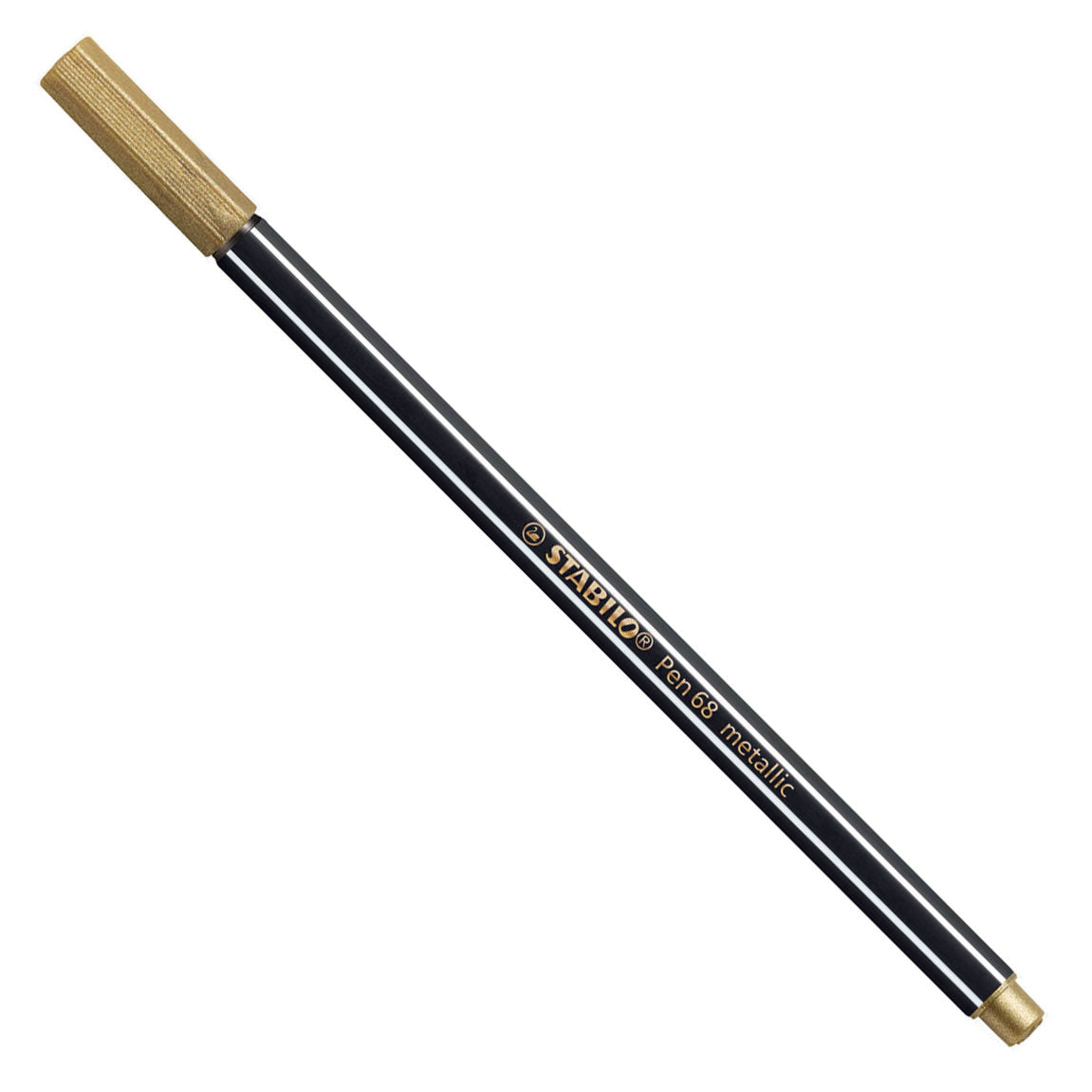 Stabilo pen 68 metallic - filtpen - metallisk guld (68 810)