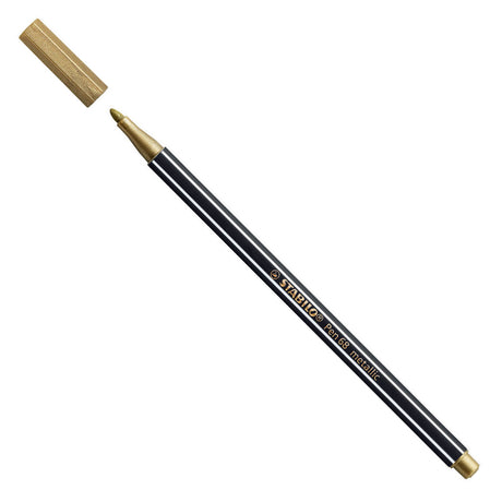 Stabilo pen 68 metallic - filtpen - metallisk guld (68 810)