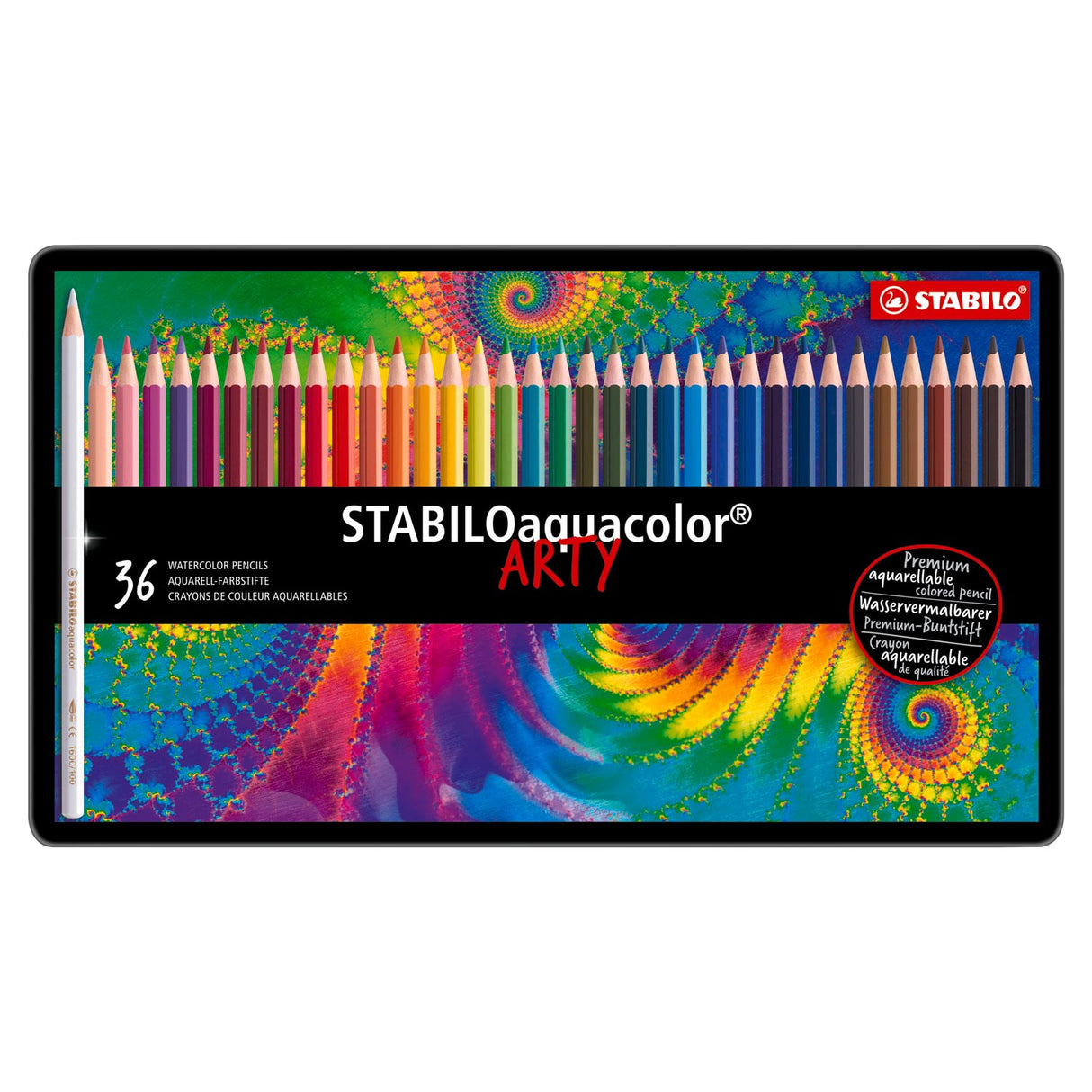 Stabilo aquacolor - akvarel farveblyant - metal sæt 36 stk.